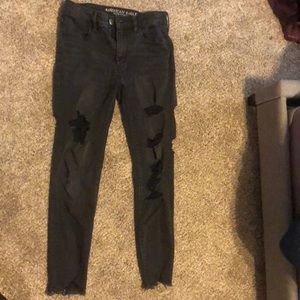 AEO black jean jeggings
